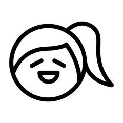 Smiley face woman icon in thin line style vector illustration graphic design