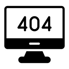 404 error glyph icon