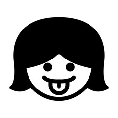 Smiling woman face icon vector illustration graphic design