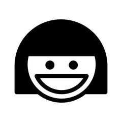 Smiling woman face icon vector illustration graphic design