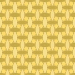 Seamless geometric pattern consisting of oval and circle shapes arranged symmetrically and repeating. Suitable for various design purposes such as textiles, tiles, wallpapers, backgrounds, etc.
