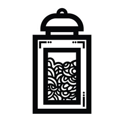 Indonesian styled crackers container or kaleng kerupuk putih warung icon illustration isolated on square white background. Simple flat outlined cartoon art styled drawing.
