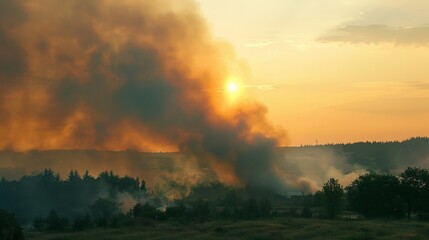 The sight of smoke rising in the distance can signal danger or distress.