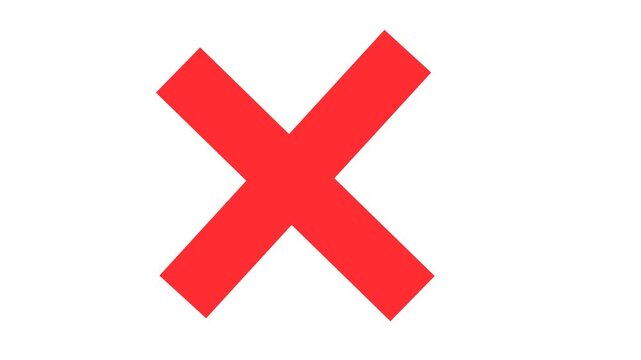 Wrong Check Marks Animation in Transparent Background. Suitable for Authentication Video Content