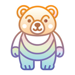 Fototapeta premium Cartoon Bear with Rainbow Gradient Coloring