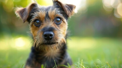 Dog Sitting on the Grass 