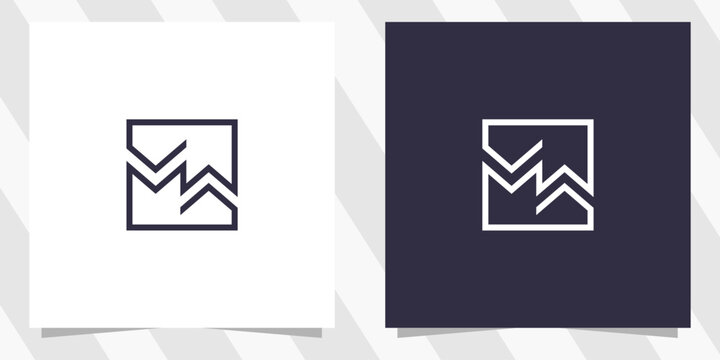 letter mw wm logo design vector
