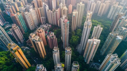 Obraz premium Trends in urbanization and their influence on real estate development.