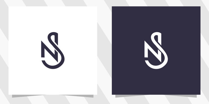 letter ns sn logo design vector