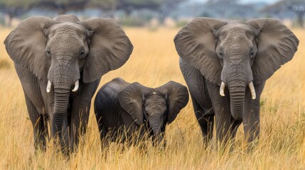 Fototapeta premium Elephants are playing with elephants