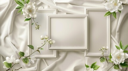 Elegant and luxury photo frames with 3 dimension effect, Ai generated for ads
