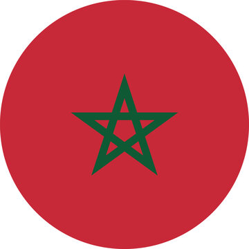 recommend clip art: Round Morocco flag . Circle flag of Morocco . Morocco flag button . Vector illustration