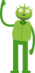 Cute Monster Character Raising One Hand
