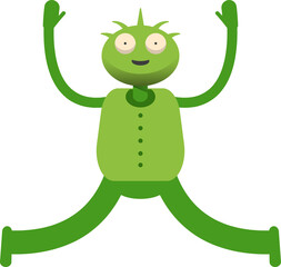 Cute Monster Character Relaxing and Jumping Illustration
