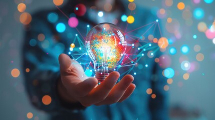 Entrepreneur pitching a unique business model, rightaligned, pastel background, high resolution, more clarity with clear light and sharp focus , high detailed ,