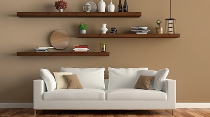 How can floating shelves be used to add storage and display space without crowding a room