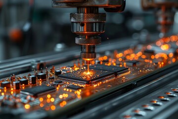 Automotive microprocessor production  soldering transistors and implementing chip cooling systems