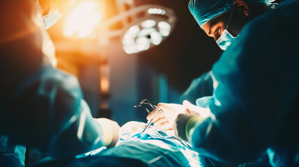 surgeon working in operating room