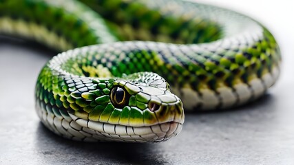 Fototapeta premium close up of a green snake