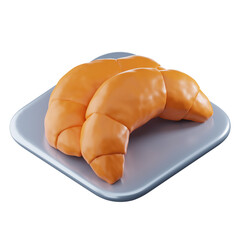 3D Croissant Illustration