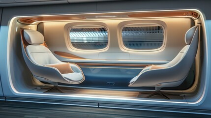 Imagine the future of interior design with flexible seating arrangements and AI-driven personalization, adapting to different passenger needs and preferences