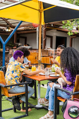 LGBTQ friends having a nice meal