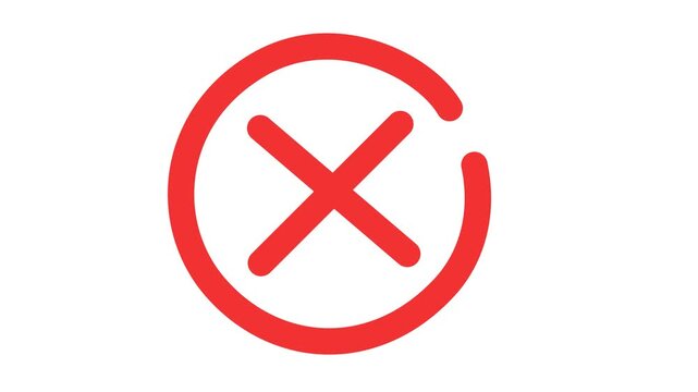 Wrong Check Marks Animation in Transparent Background. Suitable for Authentication Video Content