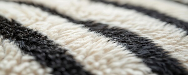 Detailed shot of a zebras black and white stripes, capturing the unique patterns and texture of the fur