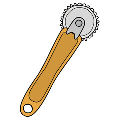 tracing wheel illustration hand drawn isolated vector