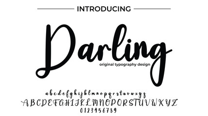 Darling Font Stylish brush painted an uppercase vector letters, alphabet, typeface