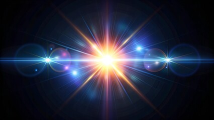 Fototapeta premium Isolated Lens Flare on Black Background. Perfect for: Photography expos, Film festivals