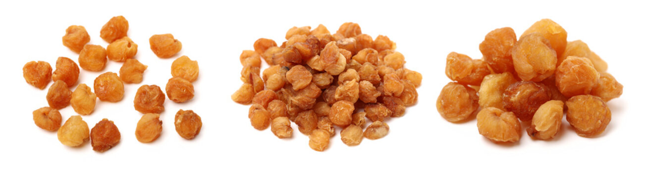 dried longan on white background