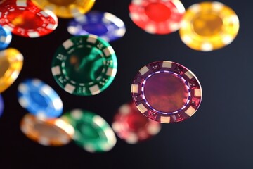 Floating casino chips cut out , ai
