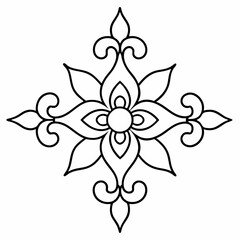 Pattern ornament element flower style Line art Vector illustration