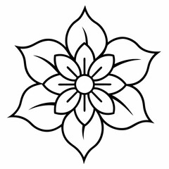 Pattern ornament element flower style Line art Vector illustration
