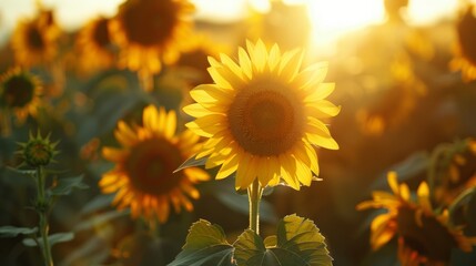 Sunflowers that Glow in the Sunlight