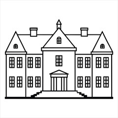 Fototapeta premium Manor line art vector