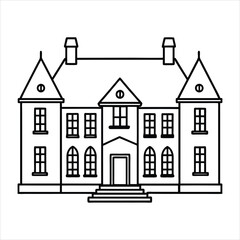 Manor line art vector
