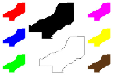 Madison County, Mississippi (U.S. county, United States of America, USA, U.S., US) map vector illustration, scribble sketch Madison map