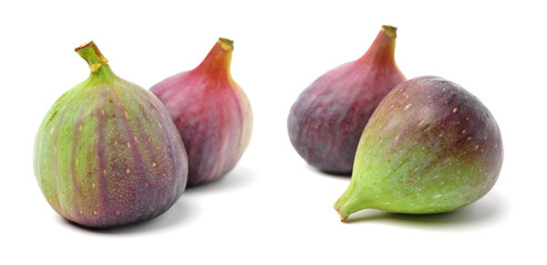 Ripe figs on a white background