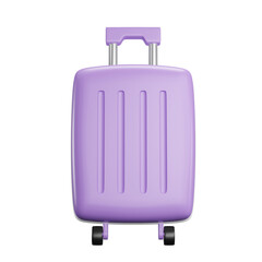 purple suitcase 3d illustration