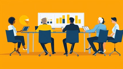 Business Team Meeting Analyzing Data on a Whiteboard.