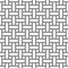 Seamless geometric pattern consisting of circular and cylindrical shapes arranged symmetrically and repeating. Suitable for various design purposes such as textiles, tiles, wallpapers, backdrops, etc.