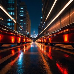 Fototapeta premium night traffic at night