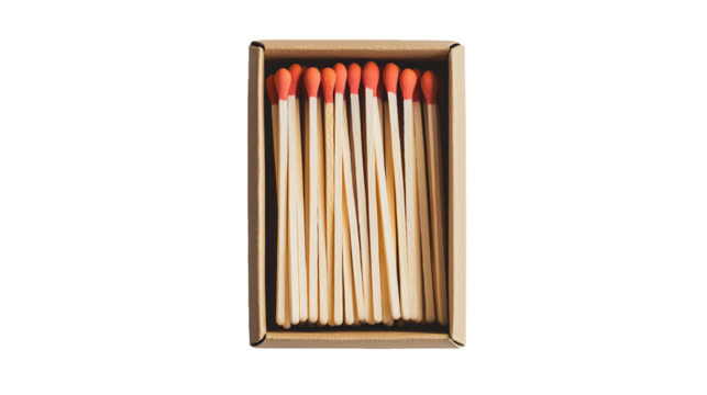 Box of Matches on a Transparent Background