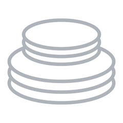 Sustainable tableware Vector Line Grey Icon Design