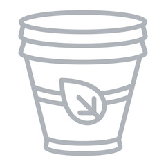 Bioplastics packaging Vector Line Grey Icon Design
