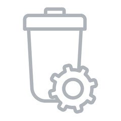 Recycled disposables Vector Line Grey Icon Design