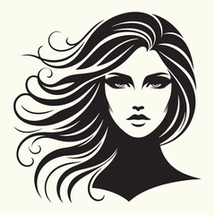 Women Beautiful Face Silhouette vector illustration isolated in an empty background