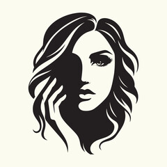 Women Beautiful Face Silhouette vector illustration isolated in an empty background